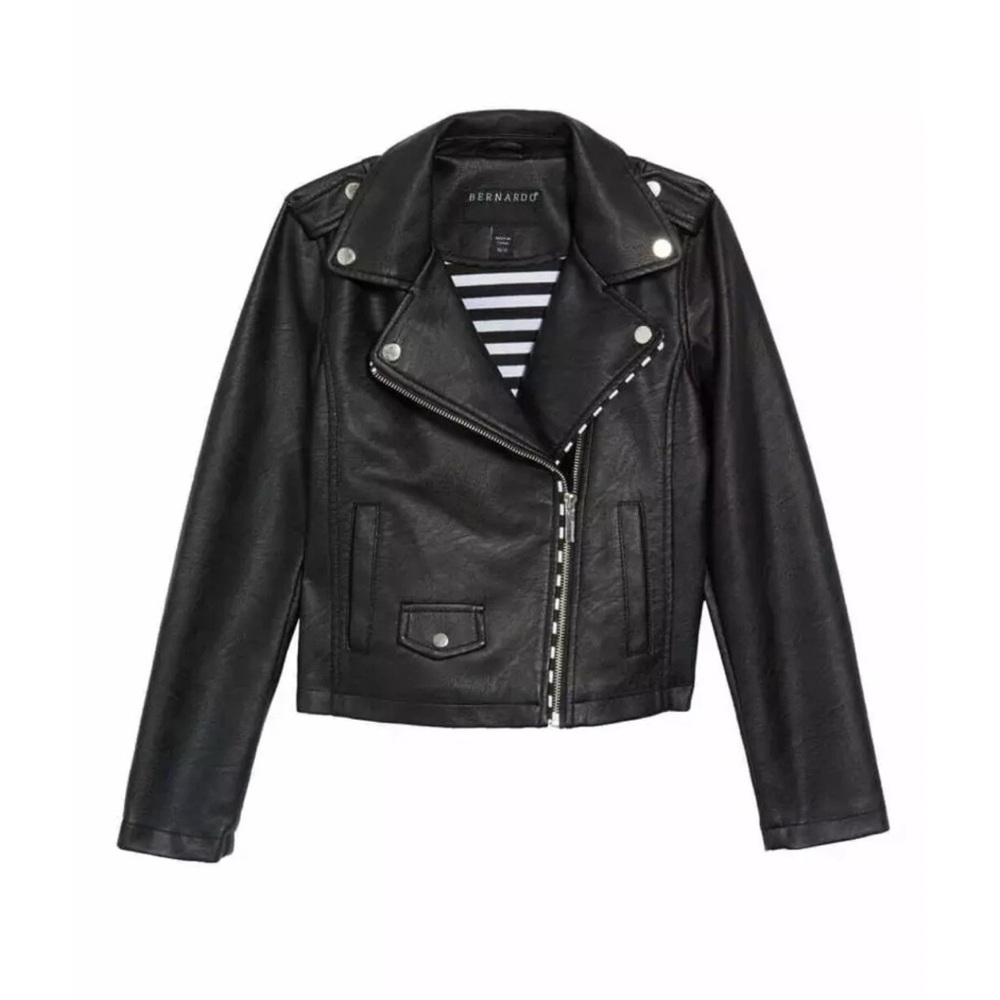 Bernardo Women's Black Leather Moto Jacket